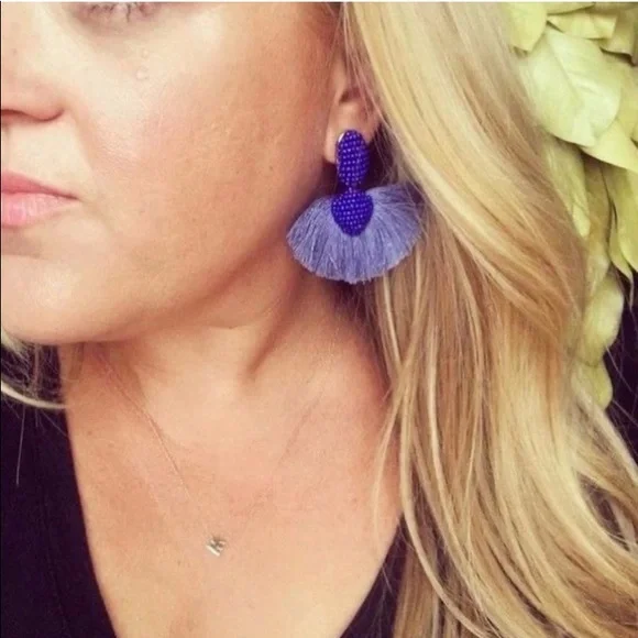 Stella & Dot | [Limited Edition]Vivid Beaded Blue Fringe Ashton Earrings… - Picture 10 of 10